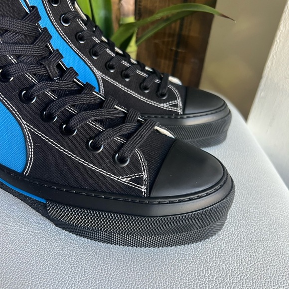 BURBERRY Men’s White/Black/Azure Sub High-Top Lace-Up Trainer Size 11 (44 IT) - Picture 14 of 14